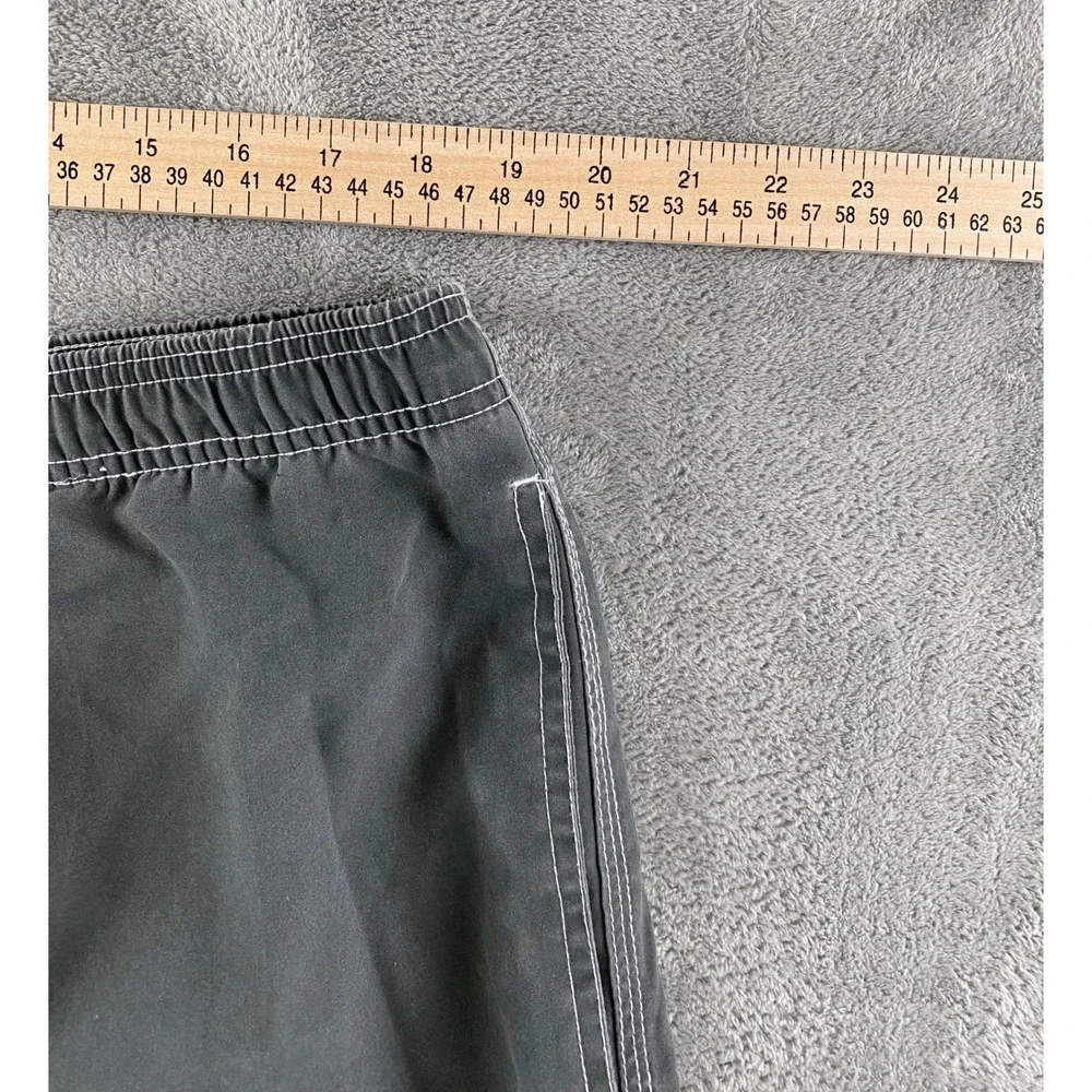 Magellan Sportswear Mens Cargo Board Shorts Gray Swim Trunks Elastic Waist 41W